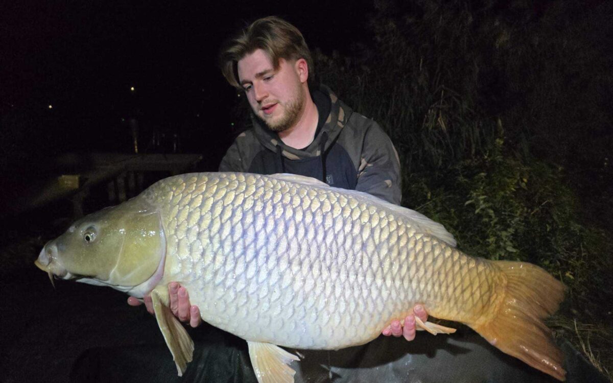 Karp o wadze 23 kg złowiony na produkty o aromacie Szatan Carp Servis Václavík podczas jesiennego karpiowania na Węgrzech.